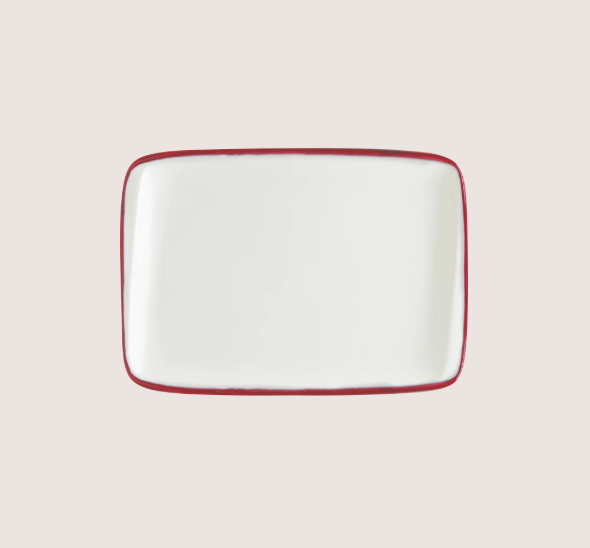 Linea Burgundy Moove Dikdörtgen Tabak 23*16 Cm