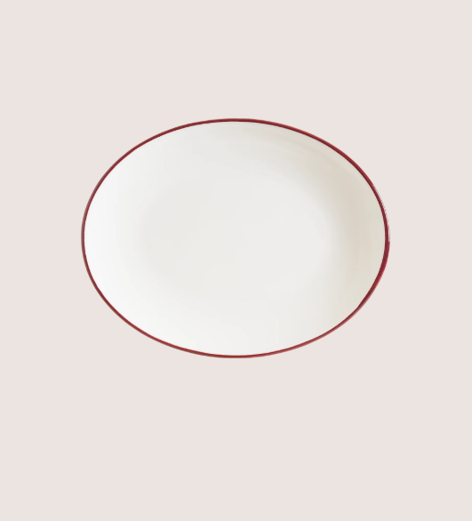 Linea Burgundy Moove Oval Tabak 31*24 Cm