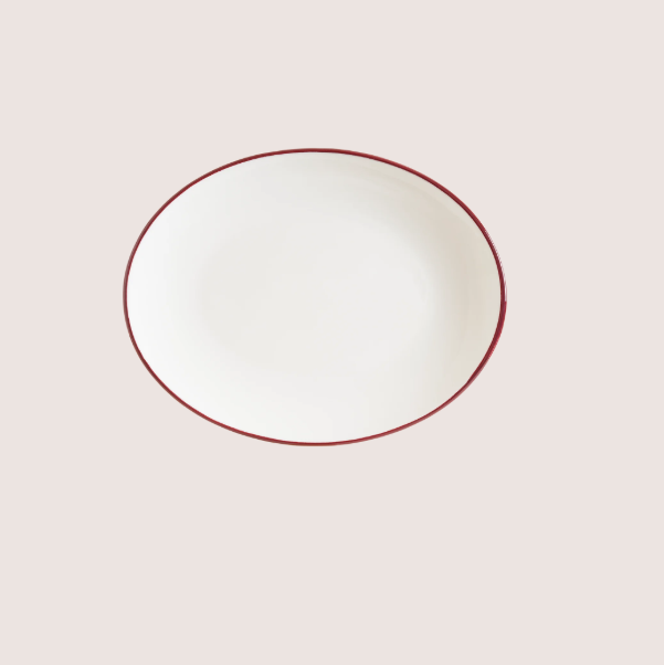 Linea Burgundy Moove Oval Tabak 36*28 Cm