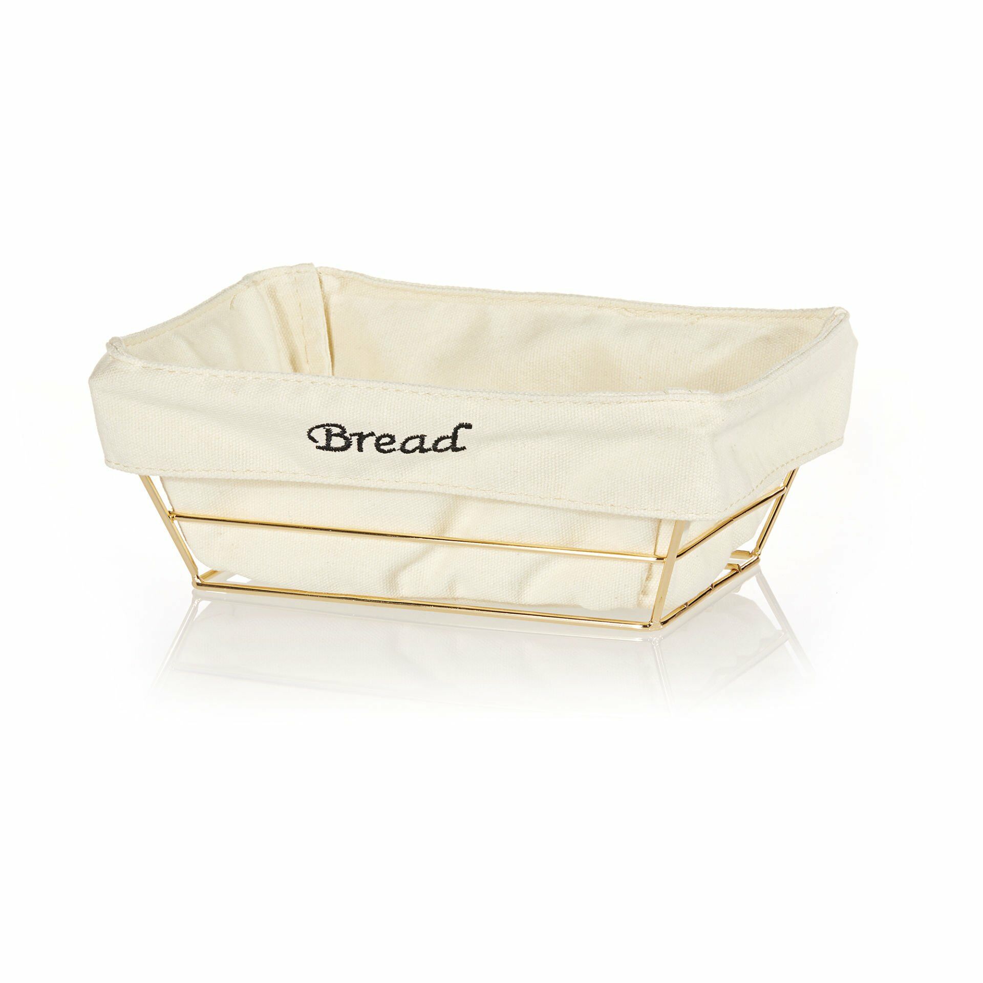 Beyaz Bezli Dikdörtgen Ekmek Sepeti 22*16 Cm
