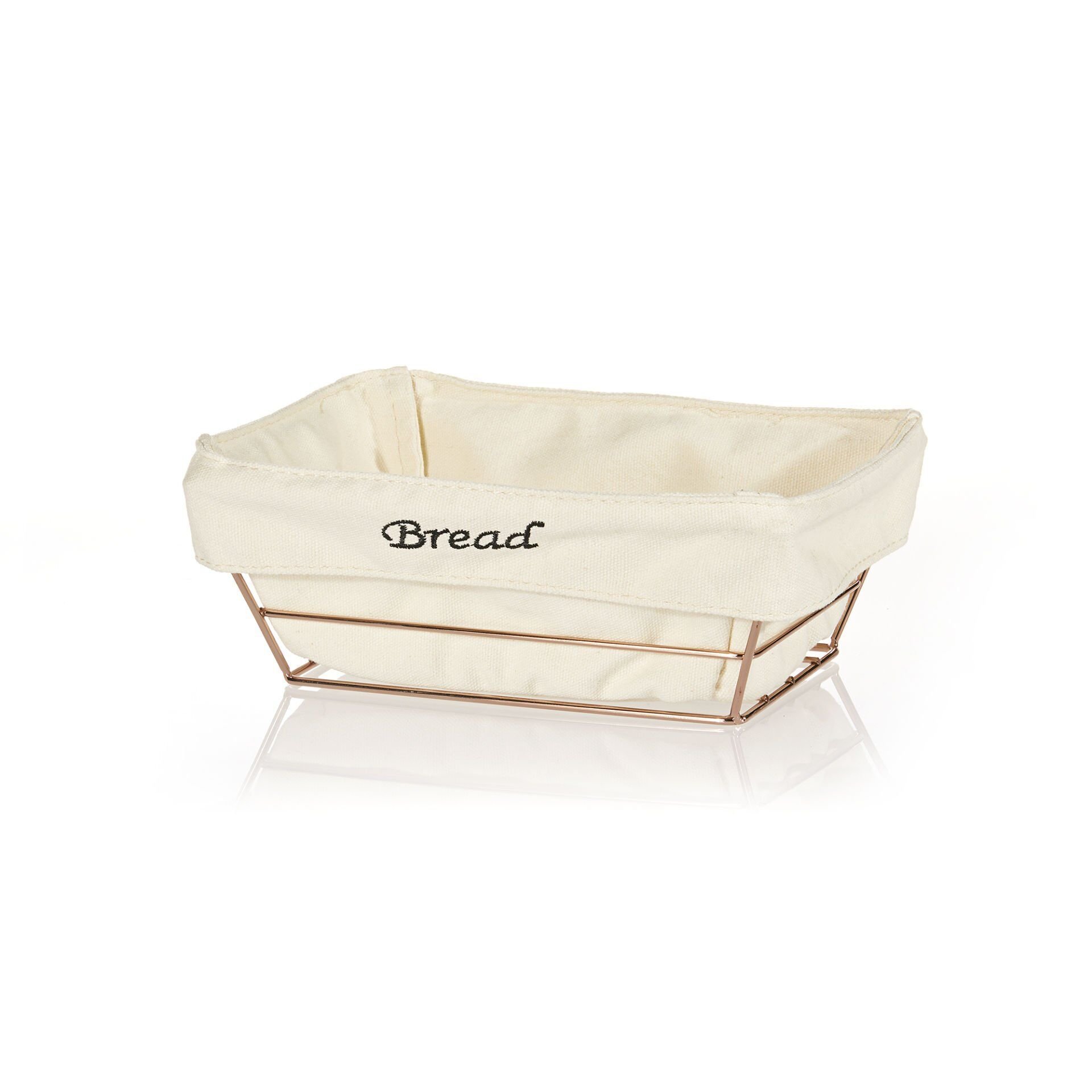 Beyaz Bezli Dikdörtgen Ekmek Sepeti 22*16 Cm