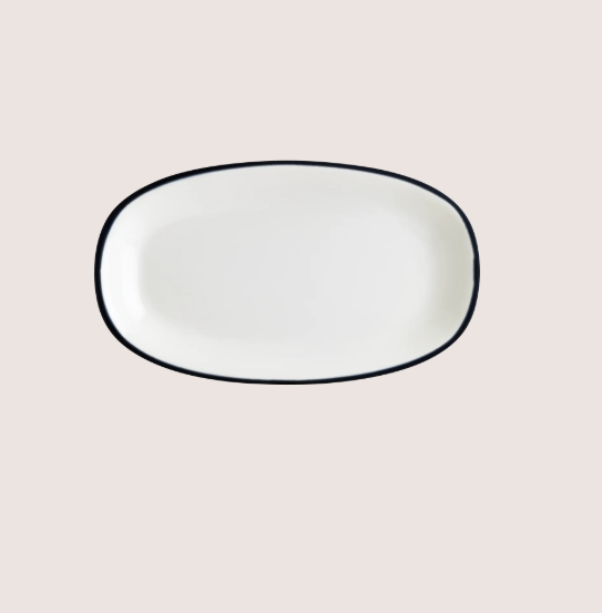 Linea Black Gourmet Oval Kayık Tabak 15*8.5 Cm