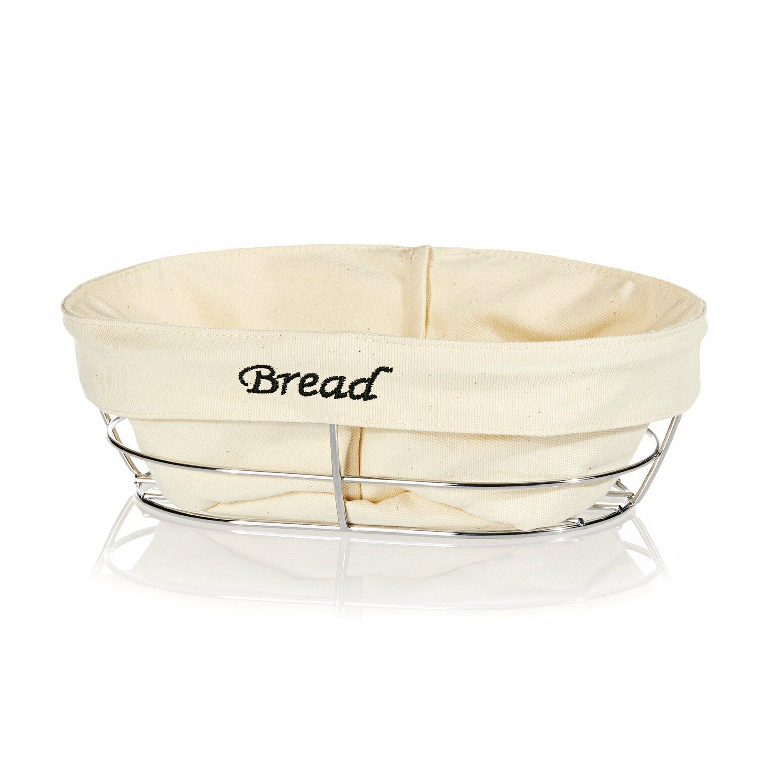 Beyaz Bezli Oval Ekmek Sepeti  26*17 Cm