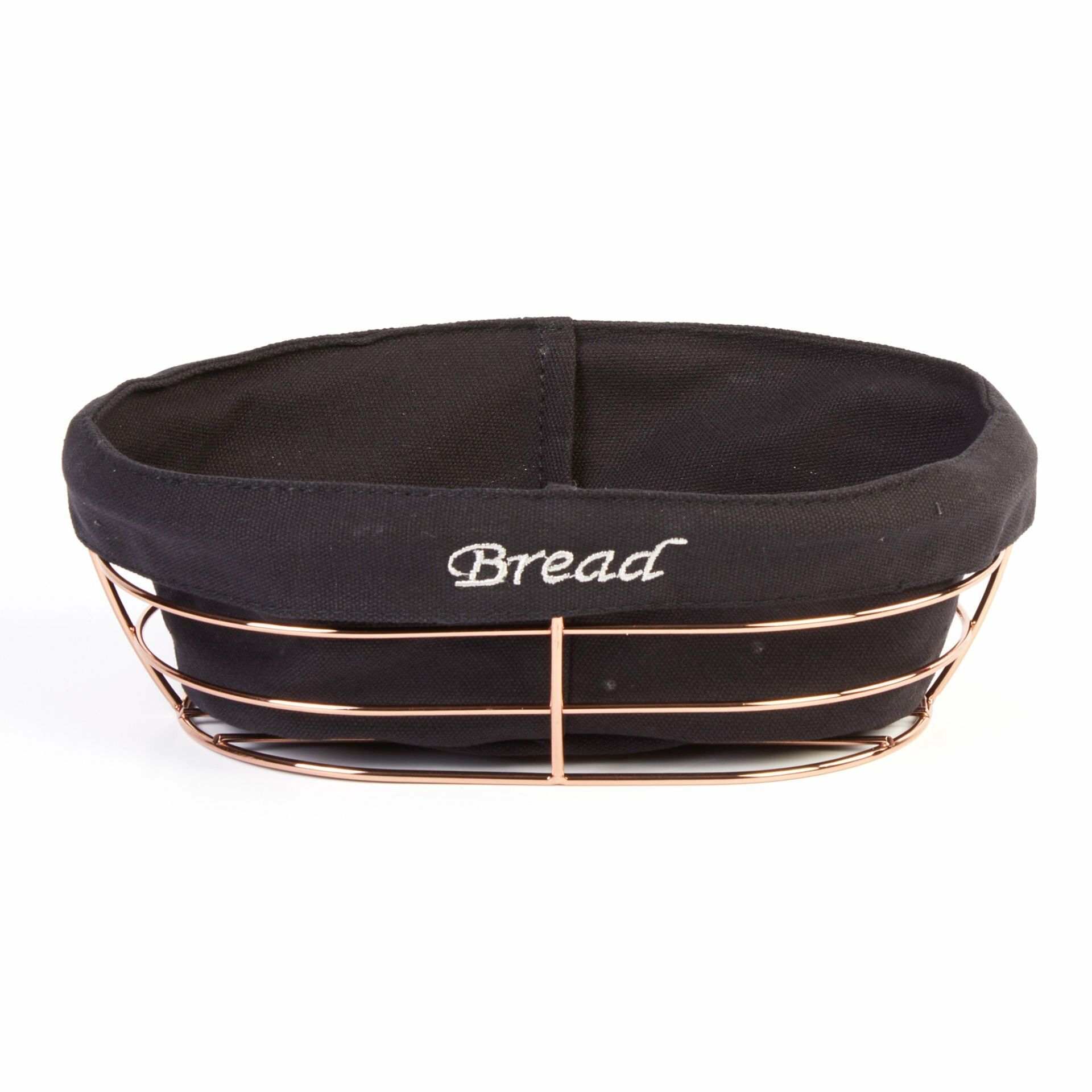 Siyah Bezli Oval Ekmek Sepeti 26*6 Cm