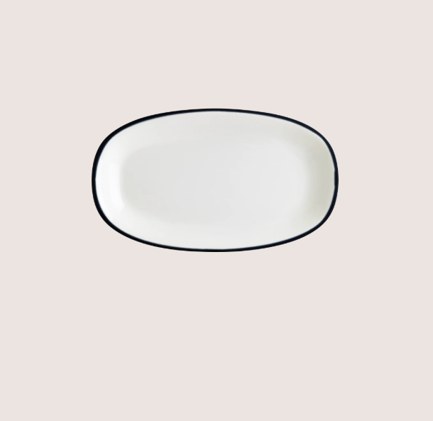 Linea Black Gourmet Oval Kayık Tabak 19*11 Cm