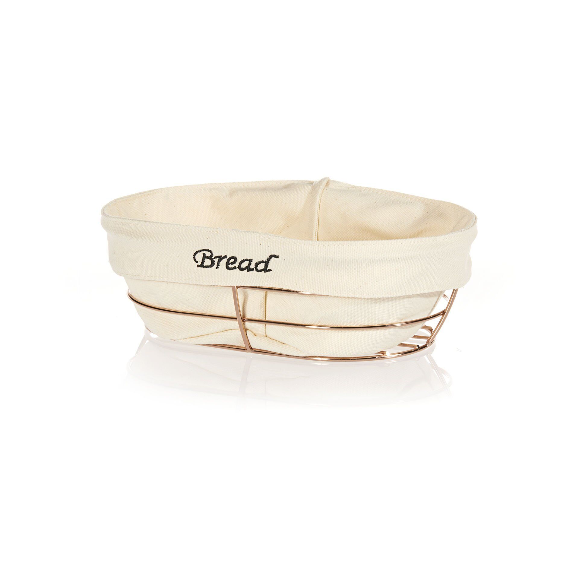 Beyaz Bezli Oval Ekmek Sepeti  26*17 Cm