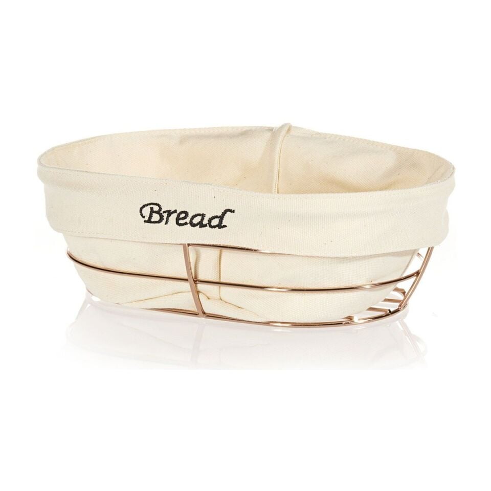 Beyaz Bezli Oval Ekmek Sepeti  26*17 Cm