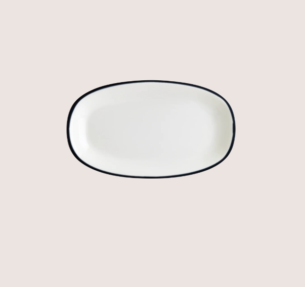 Linea Black Gourmet Oval Kayık Tabak 24*14 Cm