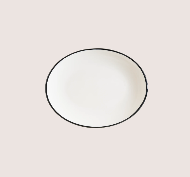 Linea Black Moove Oval Tabak 20*15 Cm