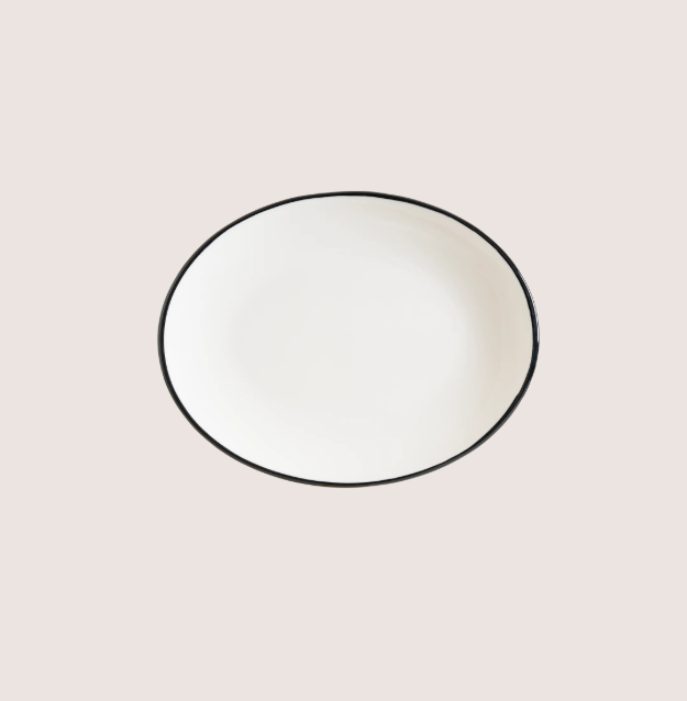 Linea Black Moove Oval Tabak 25 Cm