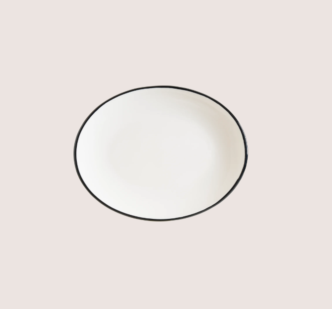 Linea Black Moove Oval Tabak 36*28 Cm