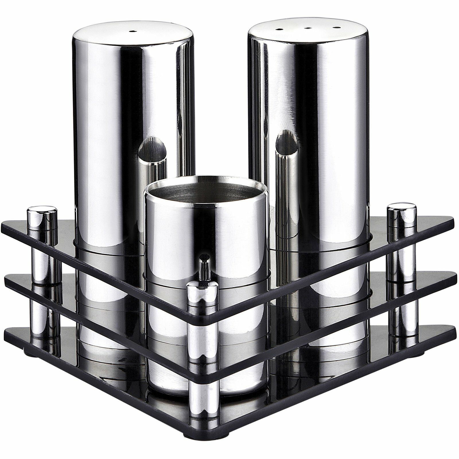 Pleksi Standlı Üçgen 3'lü Tuzluk Takımı