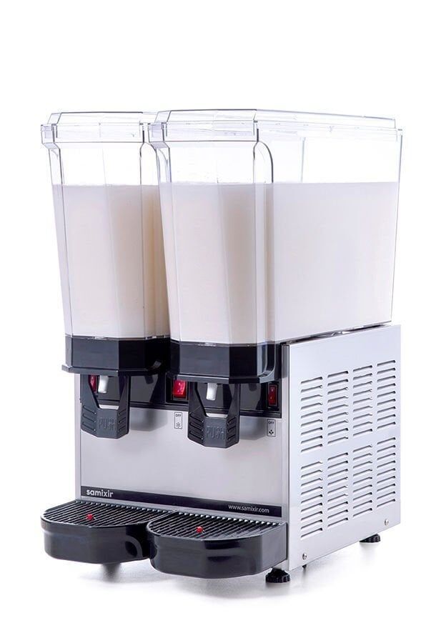 SAMIXIR Klasik Twin Karıştırıcılı Soğuk İçecek Dispenseri 20+20 Litre Inox