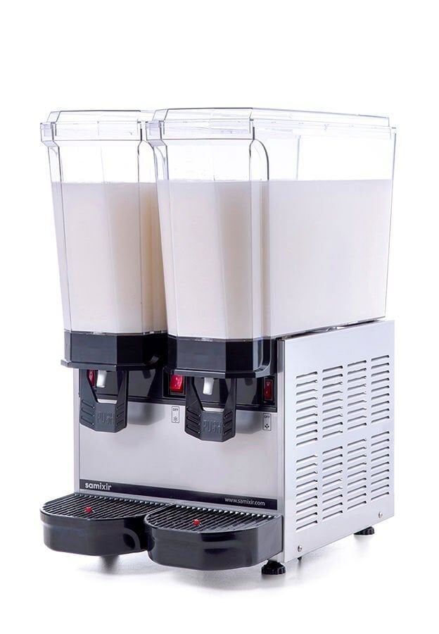 SAMIXIR Klasik Twin Karıştırıcılı Soğuk İçecek Dispenseri 20+20 Litre Inox