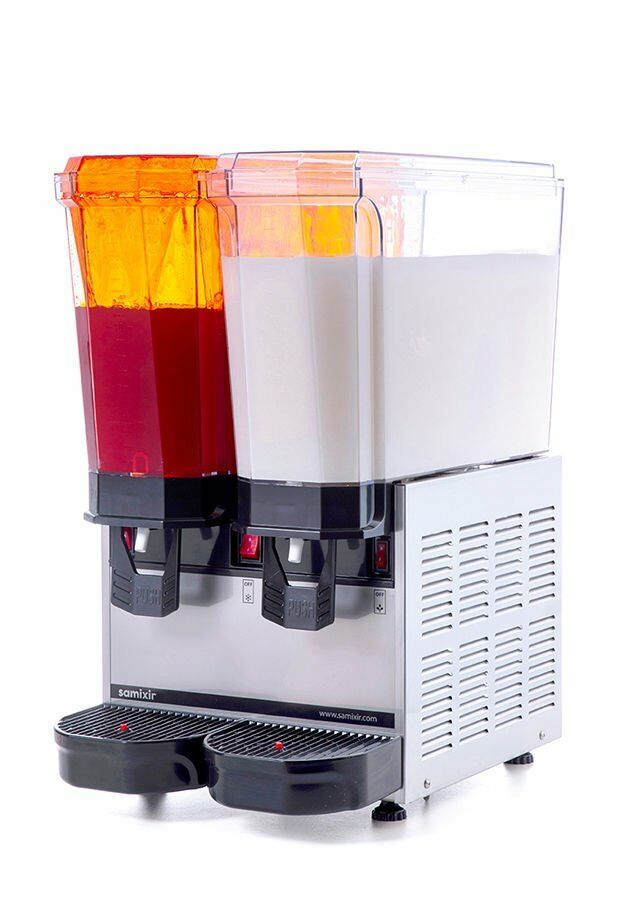 SAMIXIR Klasik Twin Fıskiyeli Ve Karıştırıcılı Soğuk İçecek Dispenseri 20+20 Litre Inox