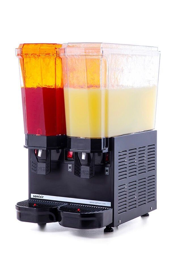 SAMIXIR Klasik Twin Fıskiyeli Soğuk İçecek Dispenseri 20+20 Litre Siyah