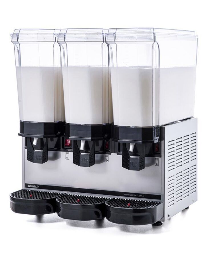 SAMIXIR Klasik Triple Karıştırıcılı Soğuk İçecek Dispenseri 20+20+20 Litre Inox