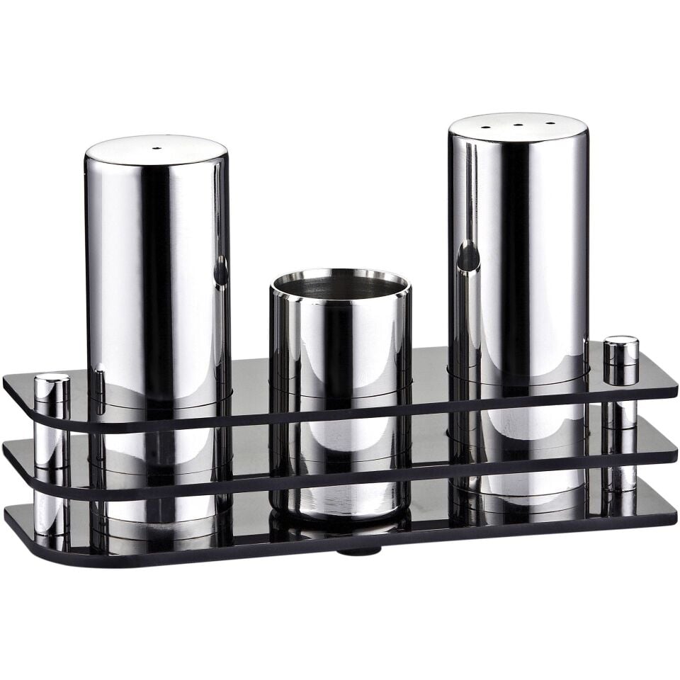 Pleksi Standlı 3'lü Tuzluk Takımı