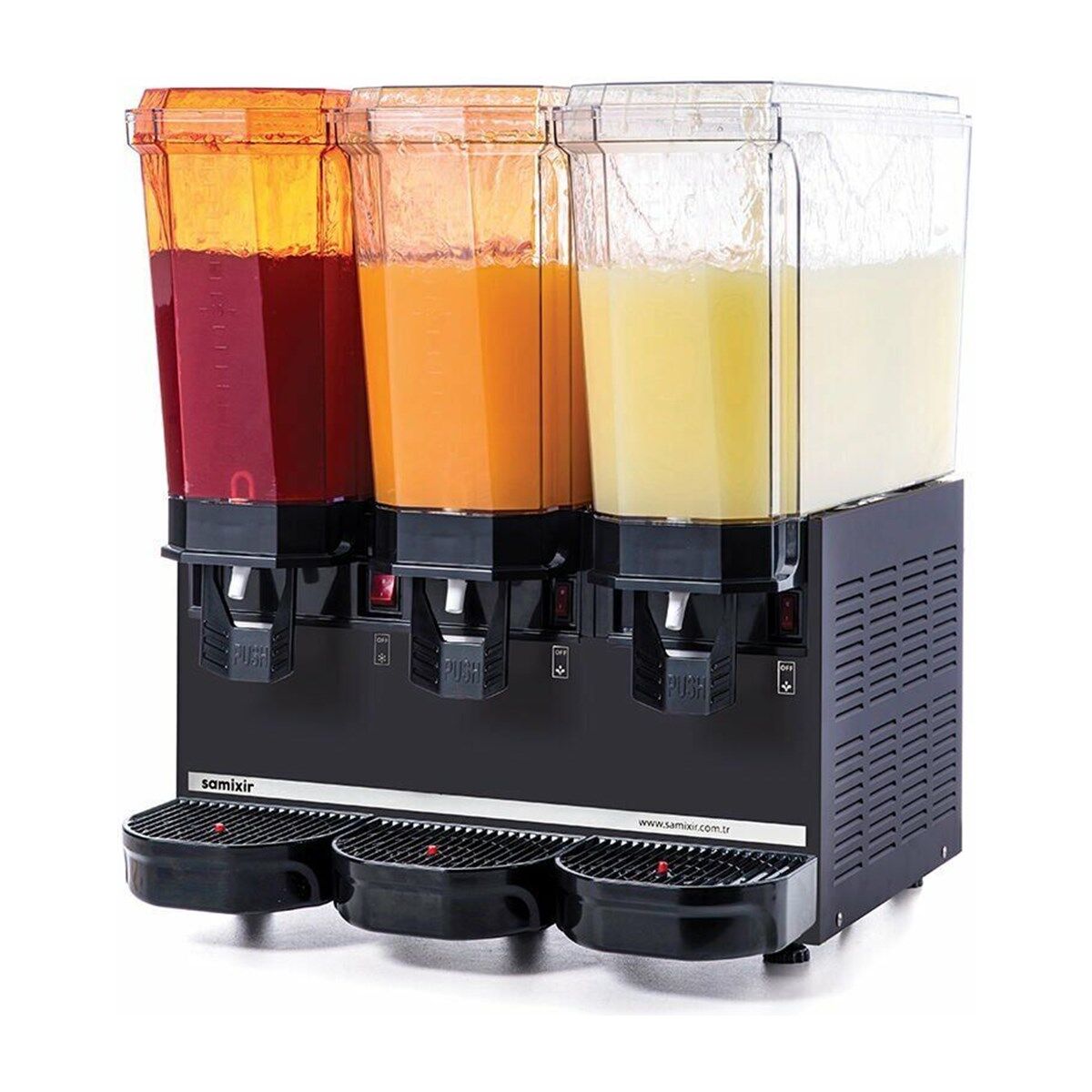 SAMIXIR Klasik Triple Fıskiyeli Soğuk İçecek Dispenseri 20+20+20 Litre Siyah