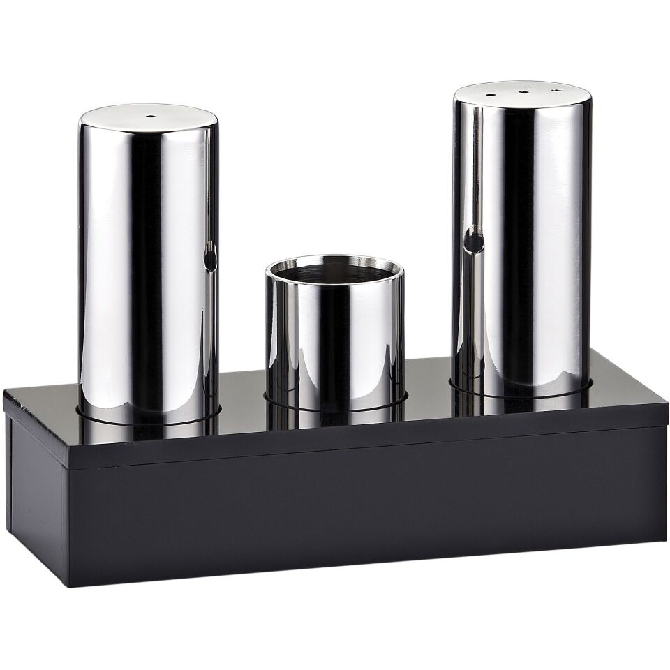 Pleksi Standlı Üçlü Tuzluk Takımı