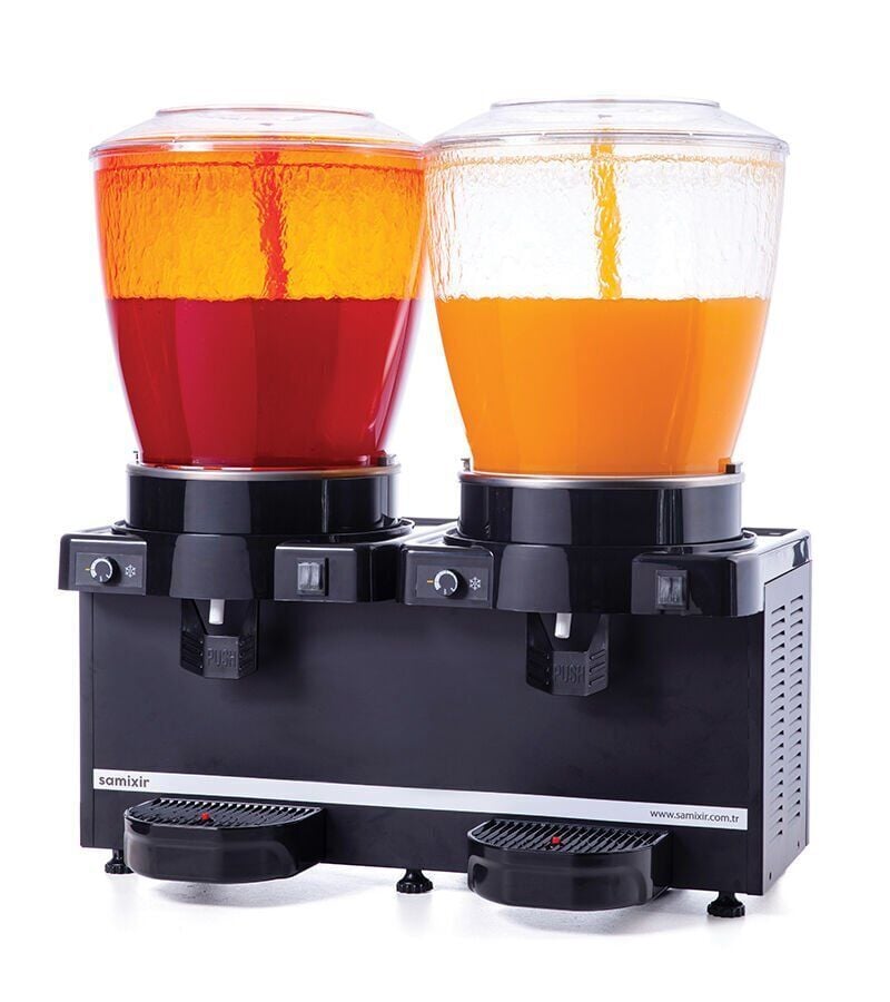 SAMIXIR Panoramik 22 Twin Fıskiyeli Soğuk İçecek Dispenseri 22+22 Litre