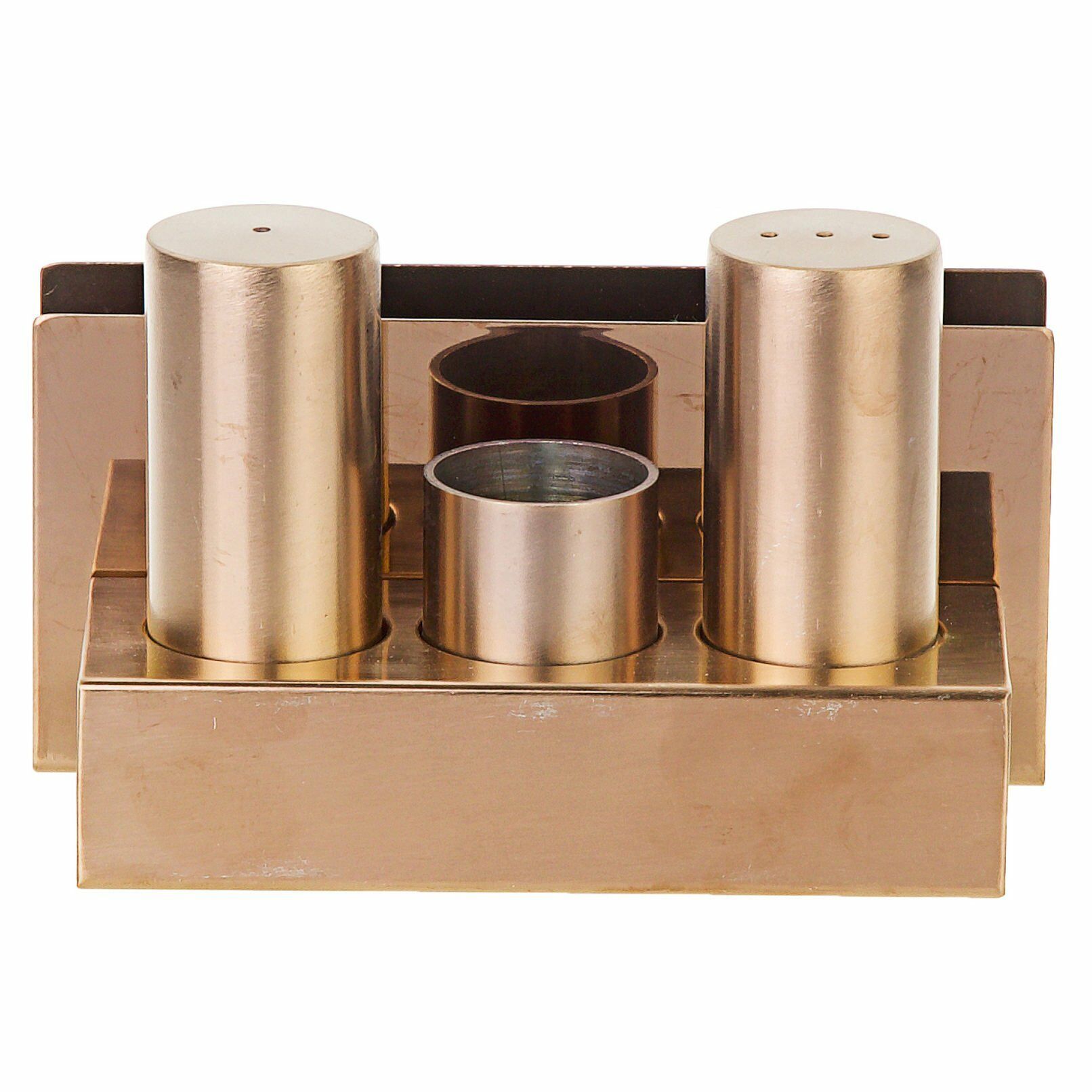 Çelik Tuzluk ve Peçetelik Takımı Bakır