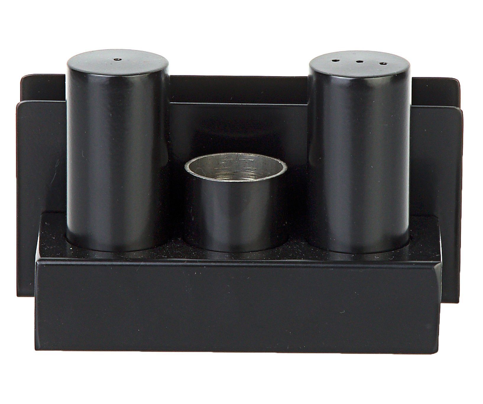 Çelik Tuzluk ve Peçetelik Takımı Siyah