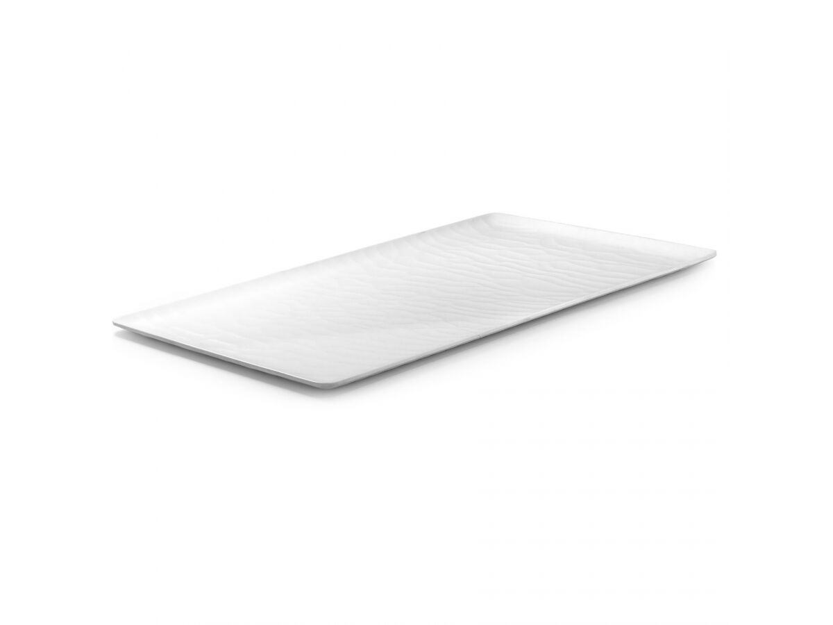 Tria Rölyefli Porelin Açık Büfe Teşhir Tepsisi 1/2 Beyaz (12 Adet)