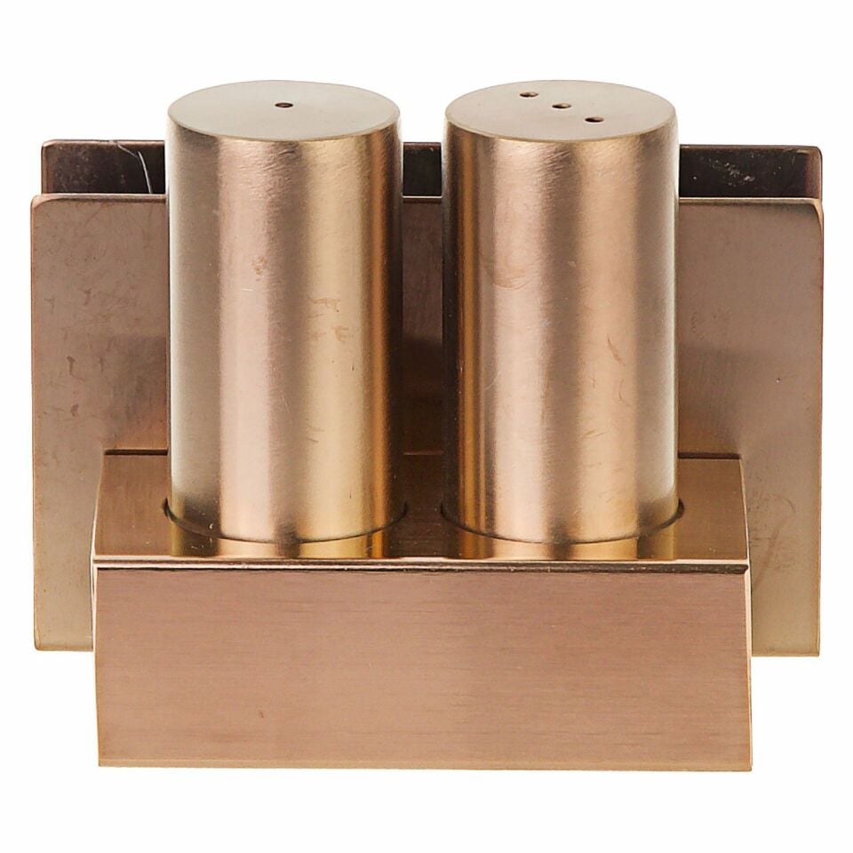 Çelik Tuzluk ve Peçetelik Takımı Bakır