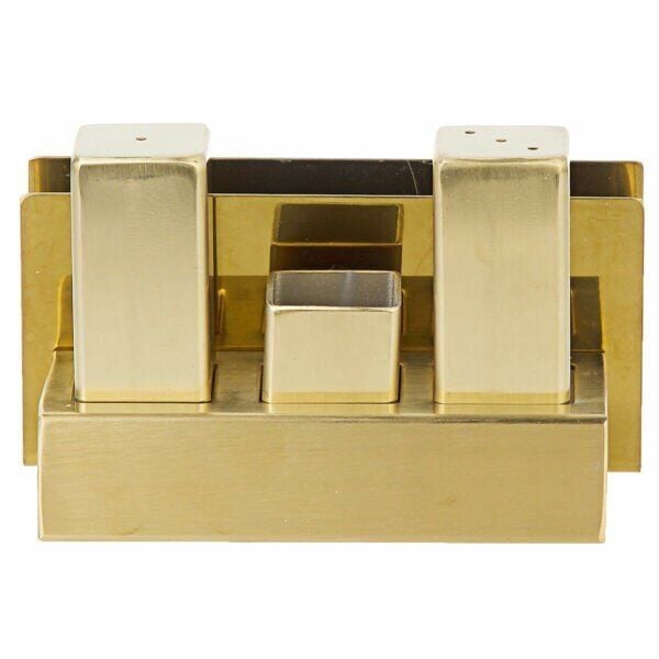 Çelik Tuzluk ve Peçetelik Takımı Altın