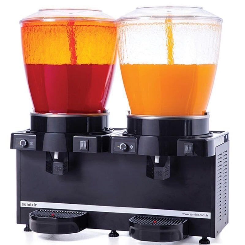 SAMIXIR Panoramik 22 Twin Karıştırıcılı Soğuk İçecek Dispenseri 22+22 Litre