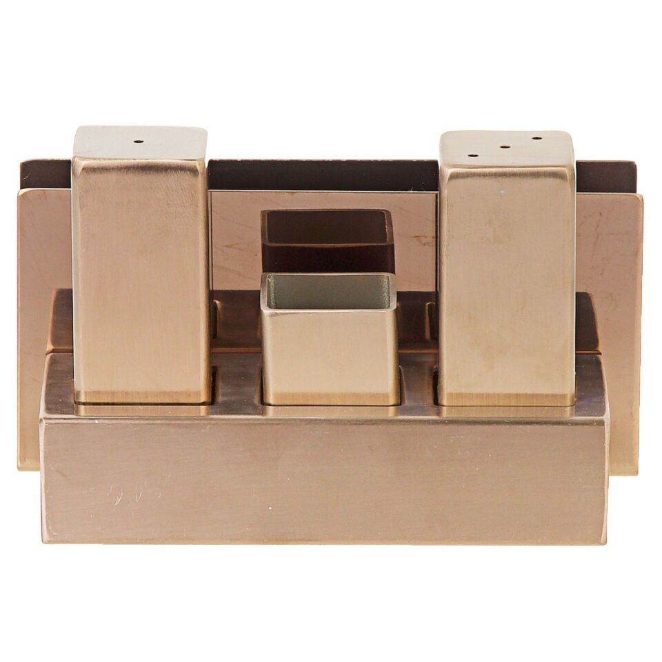 Çelik Tuzluk ve Peçetelik Takımı Bakır