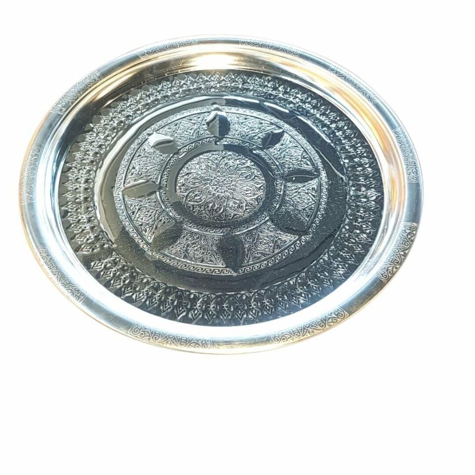 Npicco Krom İşlemeli Sunum Tepsisi 20 Cm