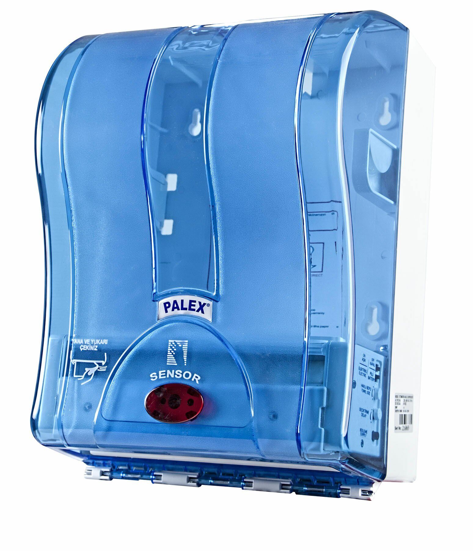 Prestij Otomatik Havlu Dispenseri 21 Cm (Şeffaf-Mavi)