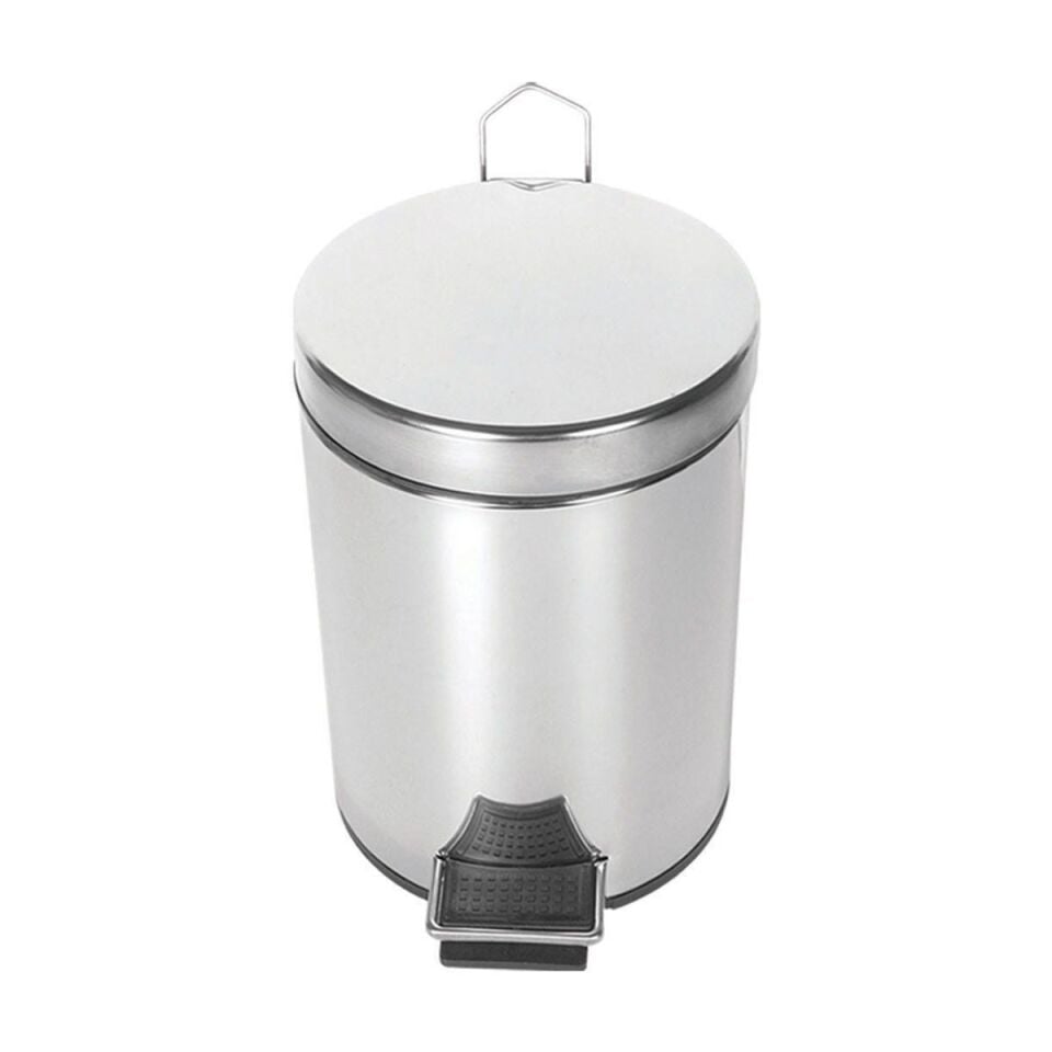Krom Pedallı Çöp Kovası 12 Lt (430 Kalite)