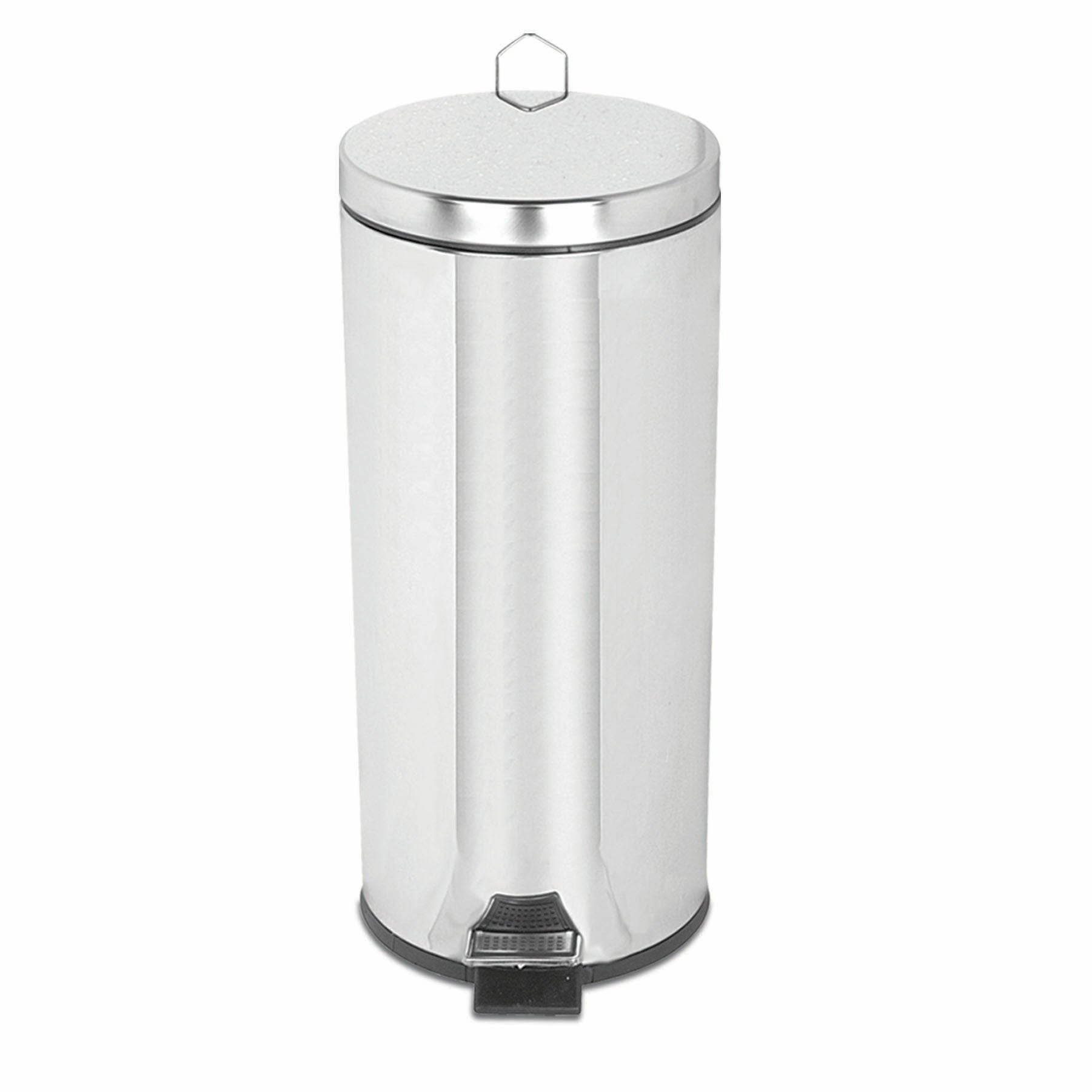 Krom Pedallı Çöp Kovası 40 Lt (430 Kalite)