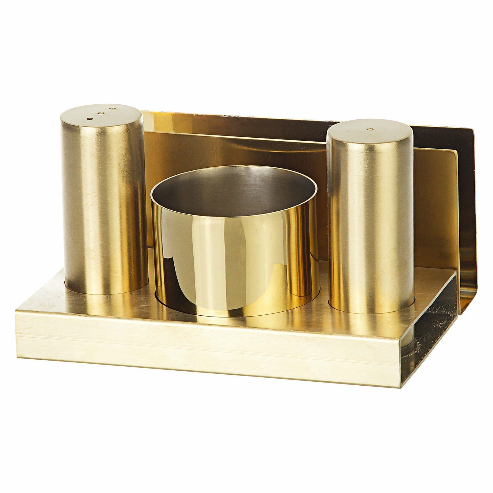 Yuvarlak 4'lü Tuzluk-Şekerlik Takımı Altın