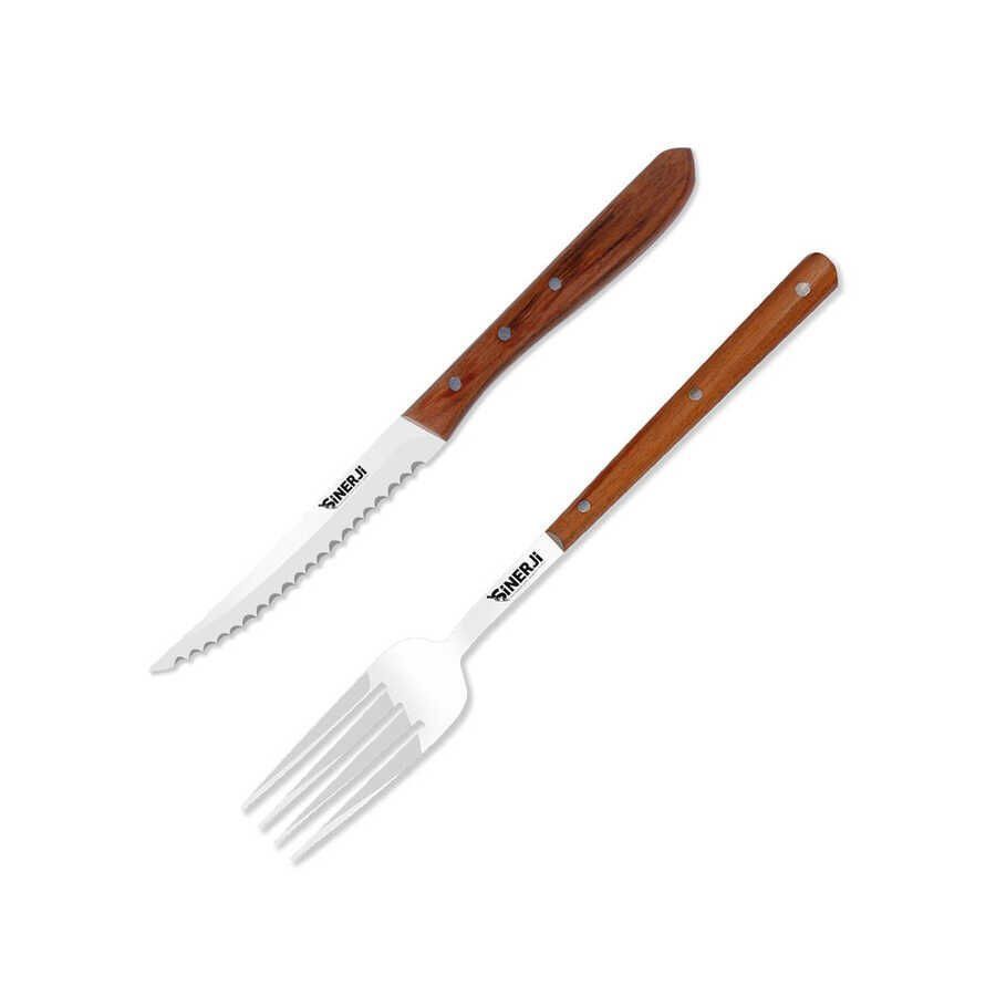 Sinerji Wooden İkili Steak Seti