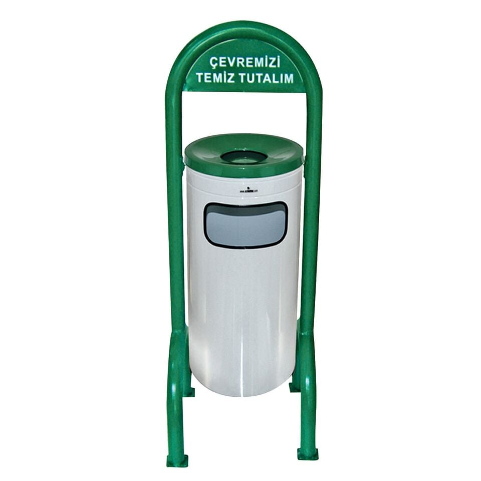 Dört Ayaklı Bahçe Tipi Çöp Kovası Boyalı (Boyalı)