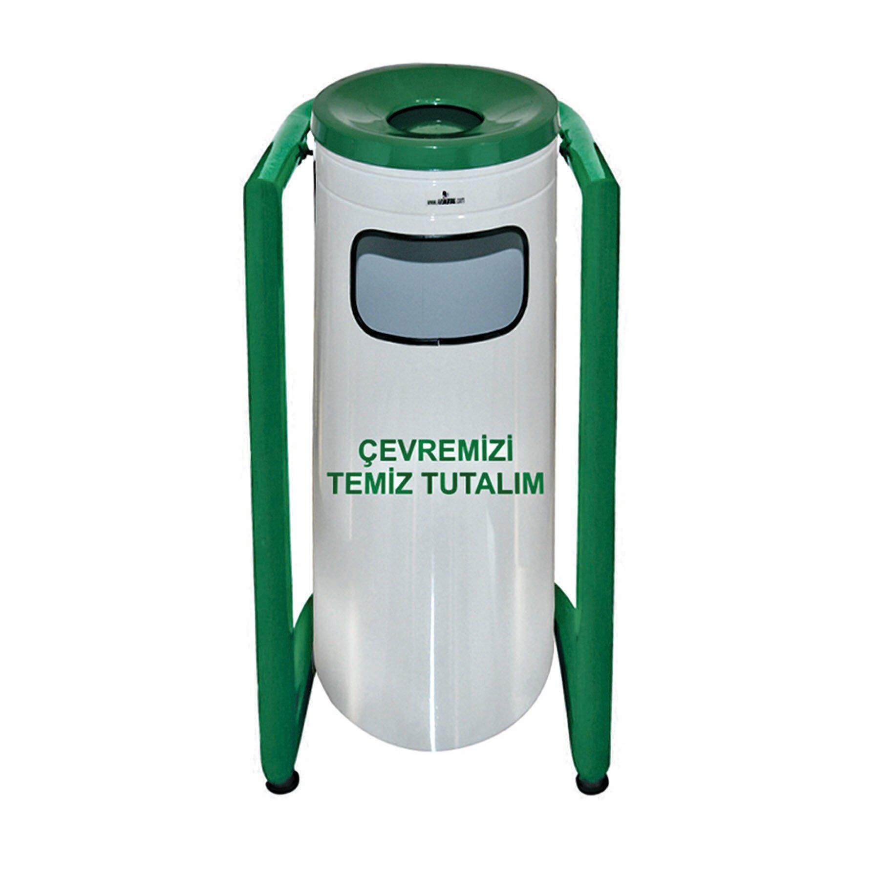 Bahçe U Tip Boyalı Çöp Kovası