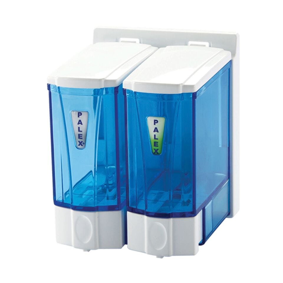 Mini Sıvı Sabun Dispenseri 250 CC (Şeffaf-Mavi)