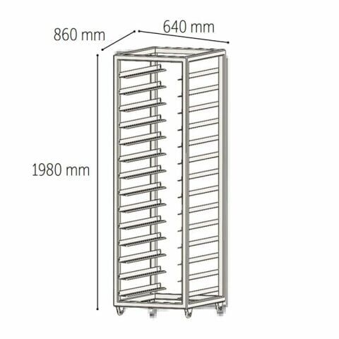 Venarro Impasto Mayalandırma Kabini Tepsi Taşıma Arabası