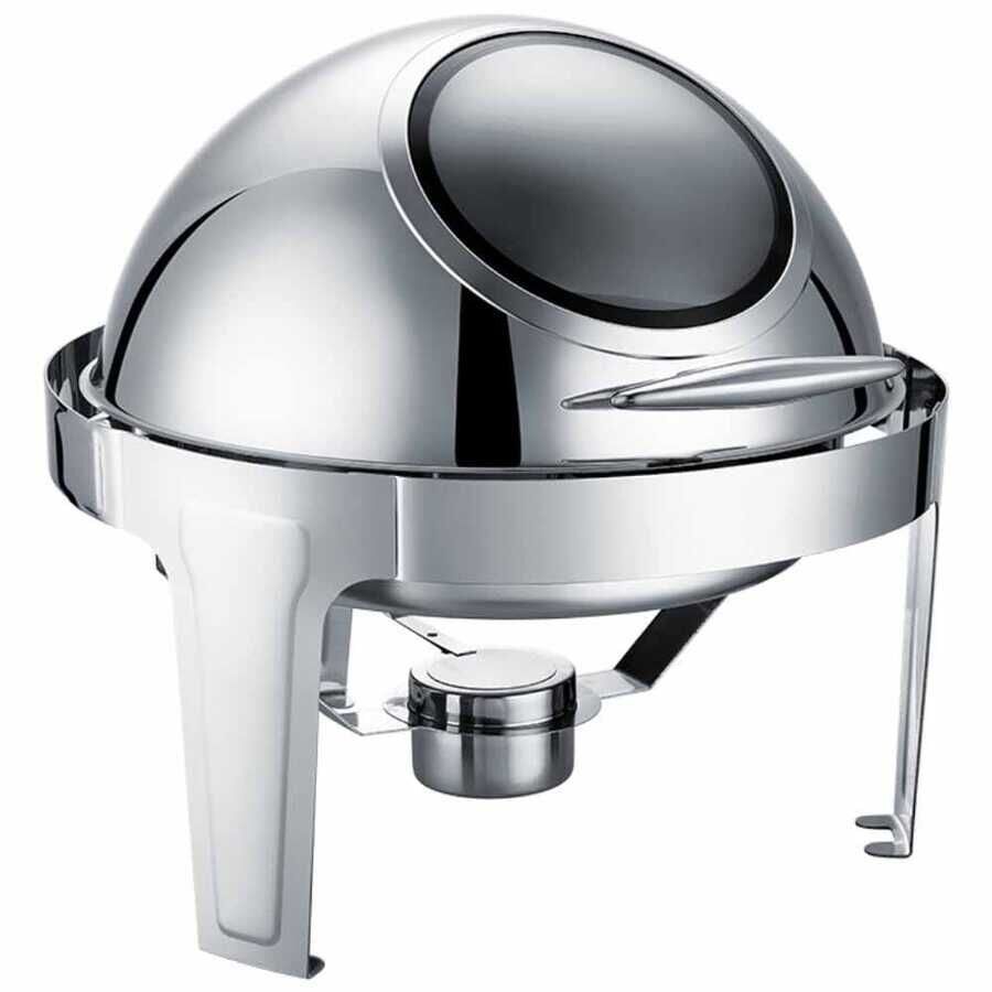 Chafıng Dısh Roll Top Yuvarlak Camlı 6 Lt