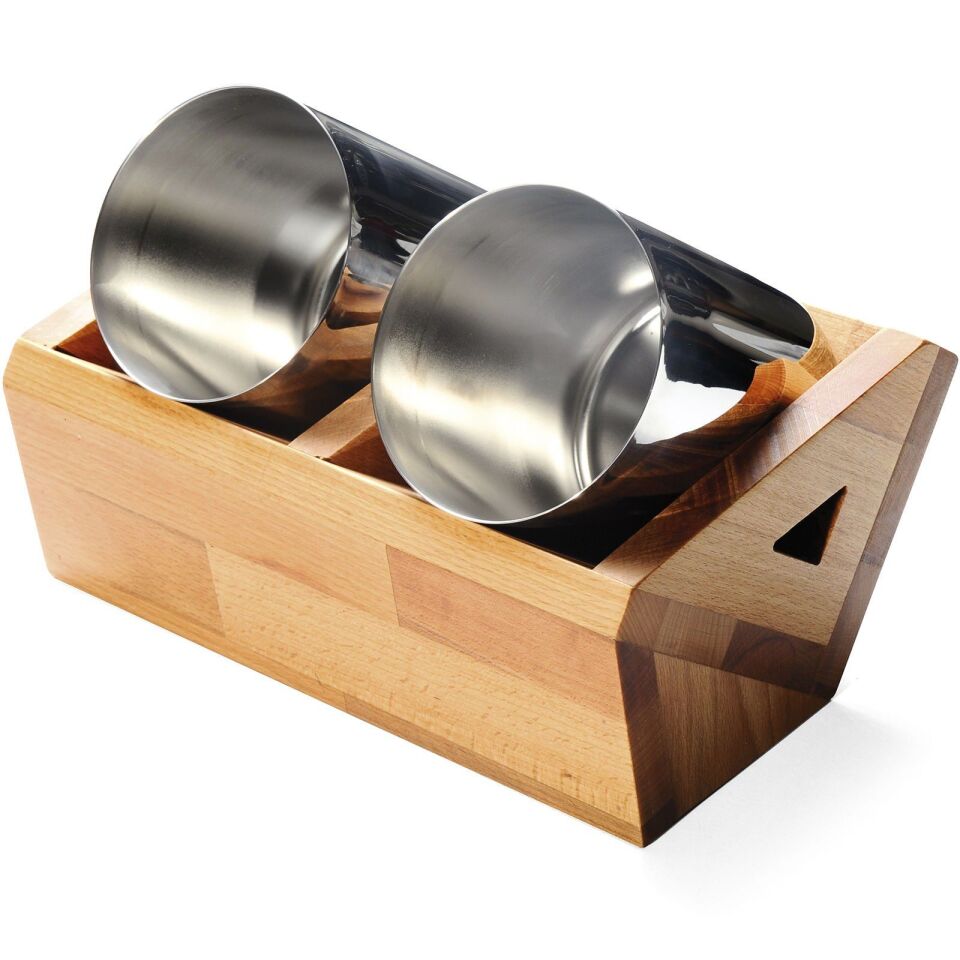 İkili Ahşap Kaşık Standı