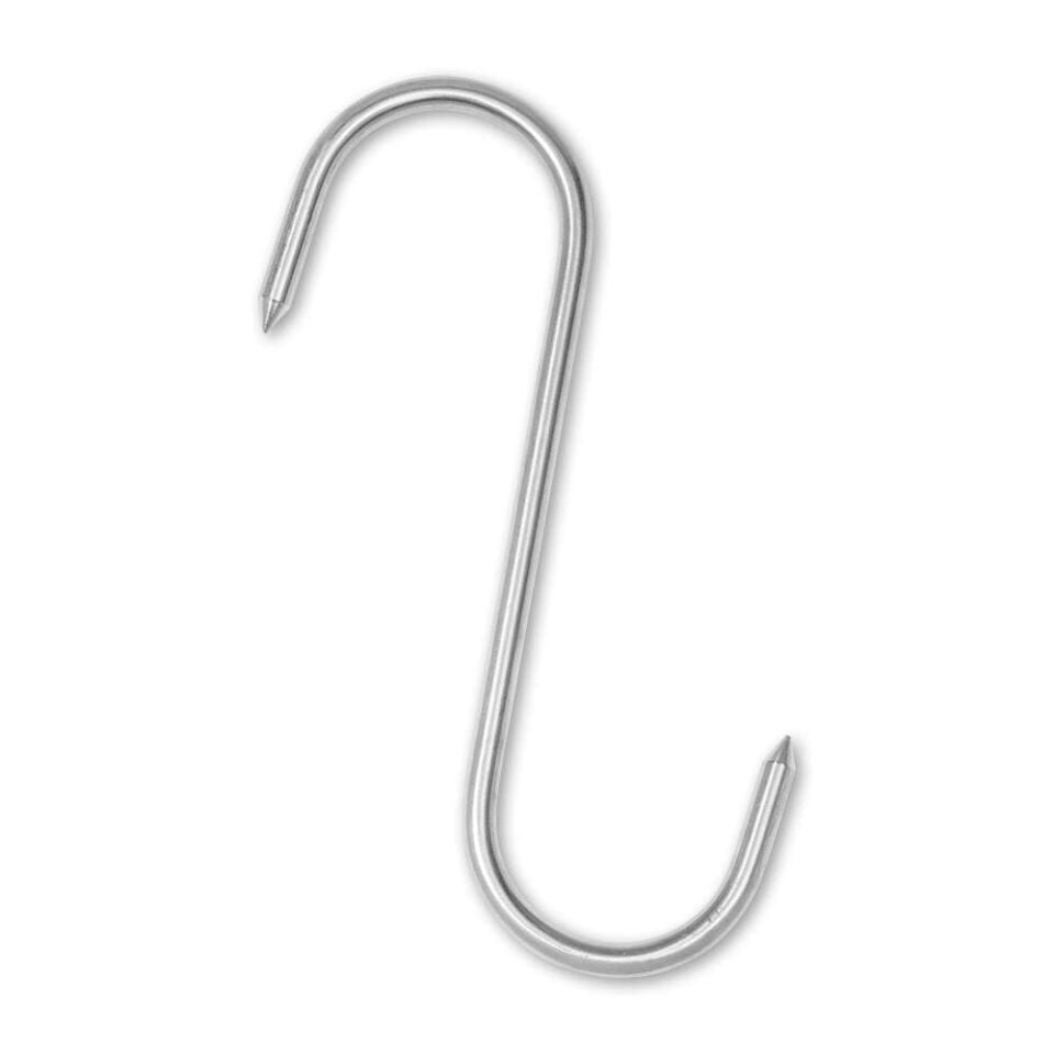 Pirge Butcher's  S Çengel Nikel 8 MM - 20 Cm