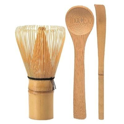 Matcha Çayı Hazırlama Seti - Bambu Üçlü Set