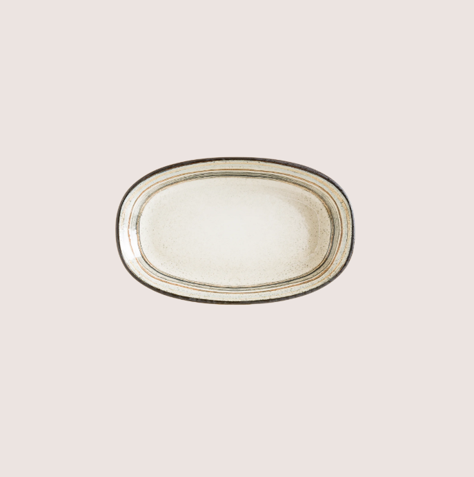 Cortado Spiral Gourmet Oval Kayık Tabak 15*8.5 Cm