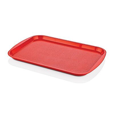 Kırmızı Tepsi-Plastik Dikdörtgen 36*27 Cm  - 10 Adet