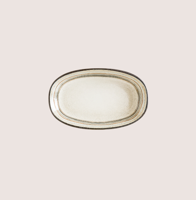 Cortado Spiral Gourmet Oval Kayık Tabak 24*14 Cm