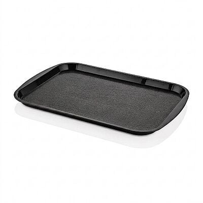 Siyah Tepsi-Plastik Dikdörtgen 36*27 Cm  - 10 Adet